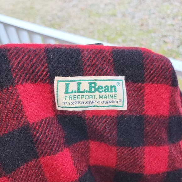Vintage LL Bean Baxter State Parka Red with Plaid lining Size Large - Picture 11 of 11
